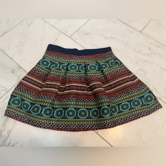 Nomad by Morgan Carper for Anthropologie Purple Aqua Skater Circle Mini Skirt - Picture 2 of 6